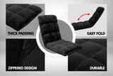 Adjustable Cushioned Floor Gaming Lounge Chair 99 x 41 x 12cm - Black - Close-Up Angle