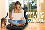 Adjustable Cushioned Floor Gaming Lounge Chair 100 x 50 x 12cm - Black - Front View