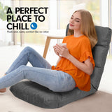 Adjustable Floor Gaming Lounge Line Chair 100x50x12cm - Dark Grey - Top-Down View