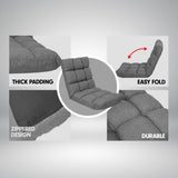 Adjustable Floor Gaming Lounge Line Chair 100x50x12cm - Dark Grey - Close-Up Angle