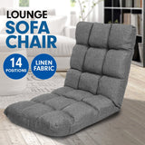 Adjustable Floor Gaming Lounge Line Chair 100x50x12cm - Dark Grey - Front View