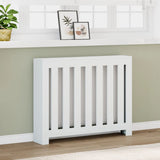 Radiator Cover White 104x20x82 cm Engineered Wood - Front View