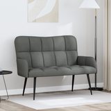 Two Seater Sofa Dark Grey 115 x 61 x 87 cm Fabric - Front View