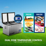 Kolner 125L Portable Fridge Cooler Freezer Camping - Side View