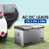 Kolner 125L Portable Fridge Cooler Freezer Camping - Rear View