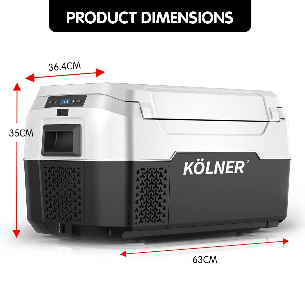 Kolner 20L Portable Camping Fridge Cooler Freezer Food Storage Black