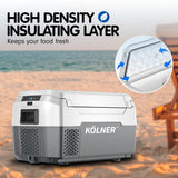 Kolner 20L Portable Camping Fridge Cooler Freezer Refrigerator Grey