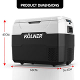 Kolner 40L Portable Fridge Cooler Freezer Camping Refrigerator Black - Low Angle