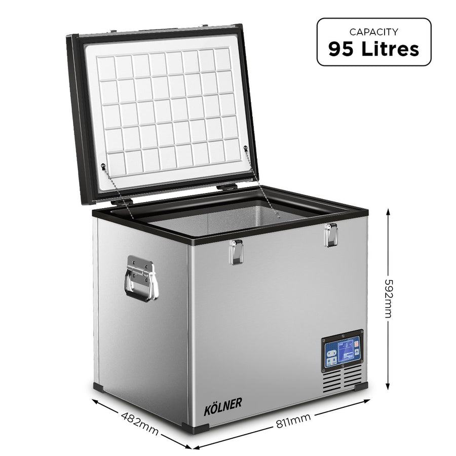 Kolner 95L Stainless Steel Portable Fridge Chest Camping Freezer