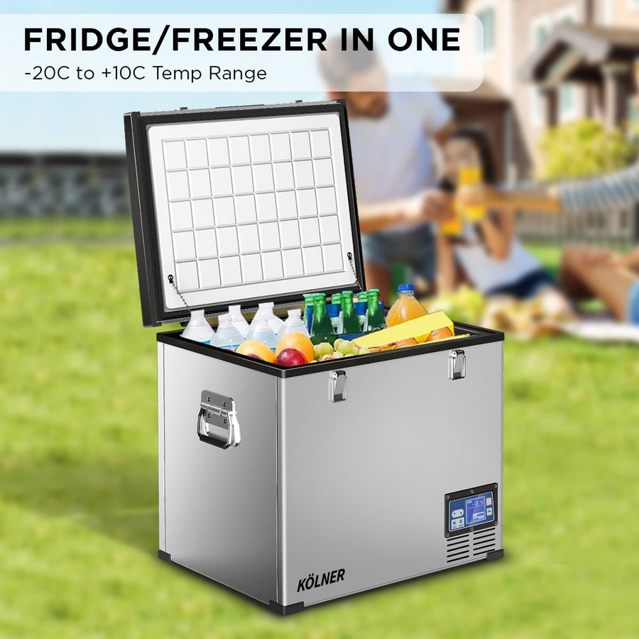 Kolner 95L Stainless Steel Portable Fridge Chest Camping Freezer