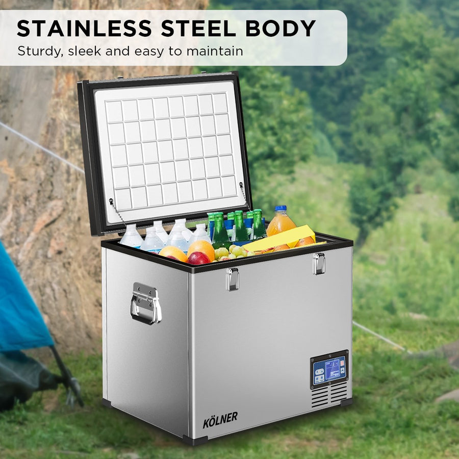 Kolner 95L Stainless Steel Portable Fridge Chest Camping Freezer