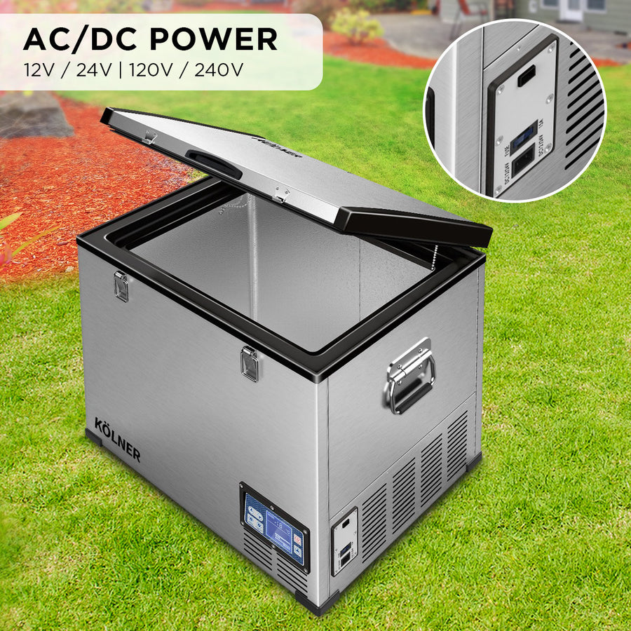 Kolner 95L Stainless Steel Portable Fridge Chest Camping Freezer