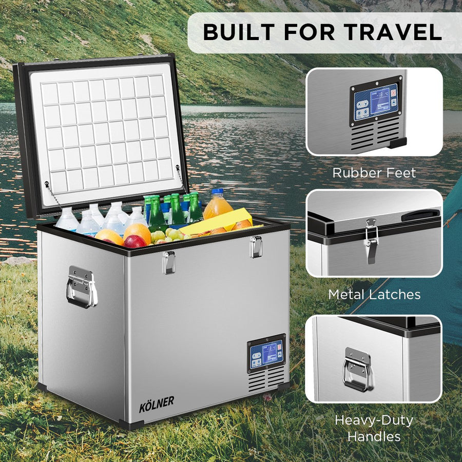 Kolner 95L Stainless Steel Portable Fridge Chest Camping Freezer