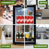Kolner 100L Mini Bar Wine Fridge Glass Door Beverage Cooler Drinks Refrigerator - Close-Up Angle