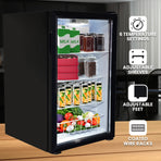 Kolner 130L Mini Bar Fridge Wine Drinks Glass Door Beverage Cooler Refrigerator