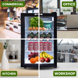 Kolner 70L Mini Bar Fridge Glass Door Beverage Cooler Wine Drinks Refrigerator - Close-Up Angle