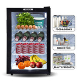 Kolner 70L Mini Bar Fridge Glass Door Beverage Cooler Wine Drinks Refrigerator - Low Angle
