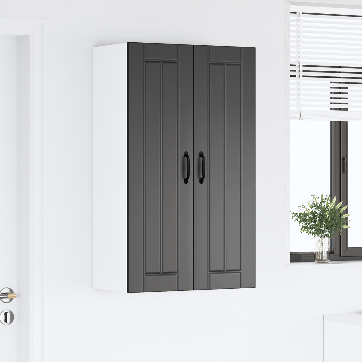 Wall Cabinet LUCCA Black 60 x 31 x 100 cm Engineered Wood