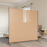 Single Panel Room Divider Beige 175 x 180 cm Fabric