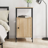 Bedside Cabinet Sonoma Oak 41x31x80 cm Engineered Wood - Front View