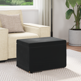 Stool Black 61 x 41 x 40 cm Velvet and Engineered Wood - Side View