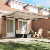 Retractable Awning Beige 400 x 300 cm Polyester and Aluminium - Side View