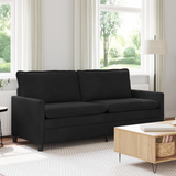 Sofa Black 196 x 81 x 87.5 cm Velvet - Front View
