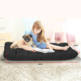 Adjustable Floor Gaming Lounge Line Chair 100 x 50 x 12cm - Black