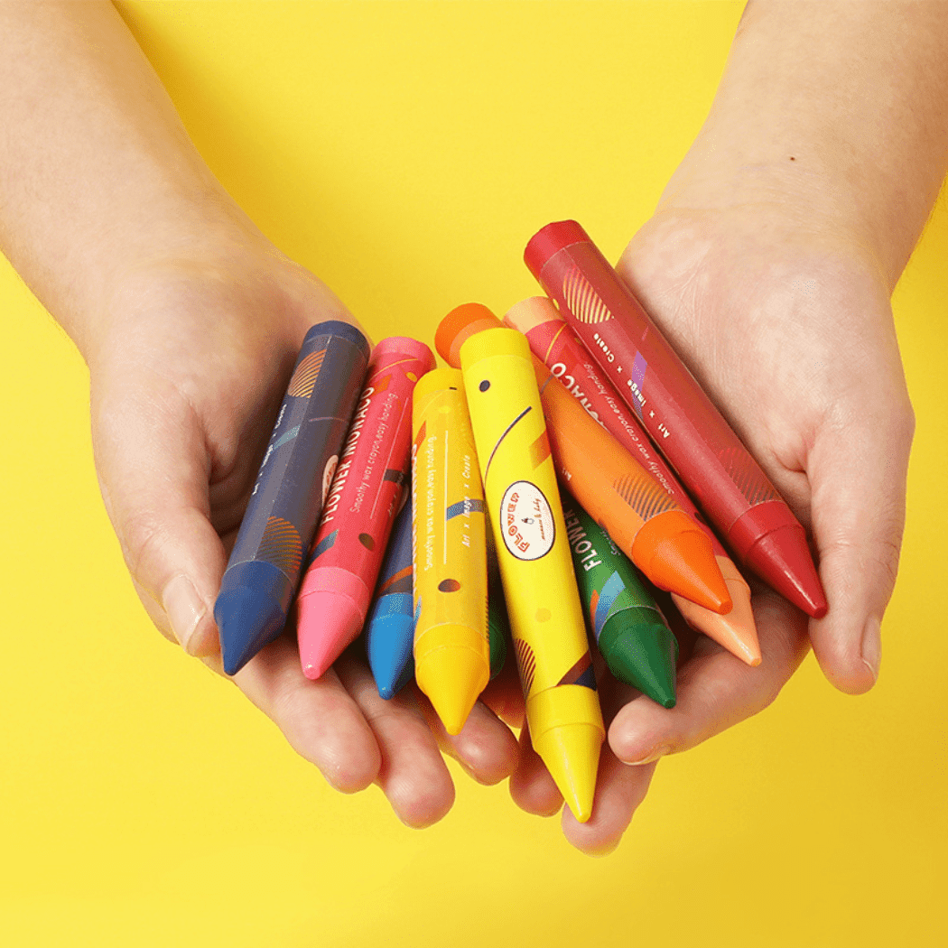 Flower Monaco Palmy Crayons 16 Colours-2006733317193469954