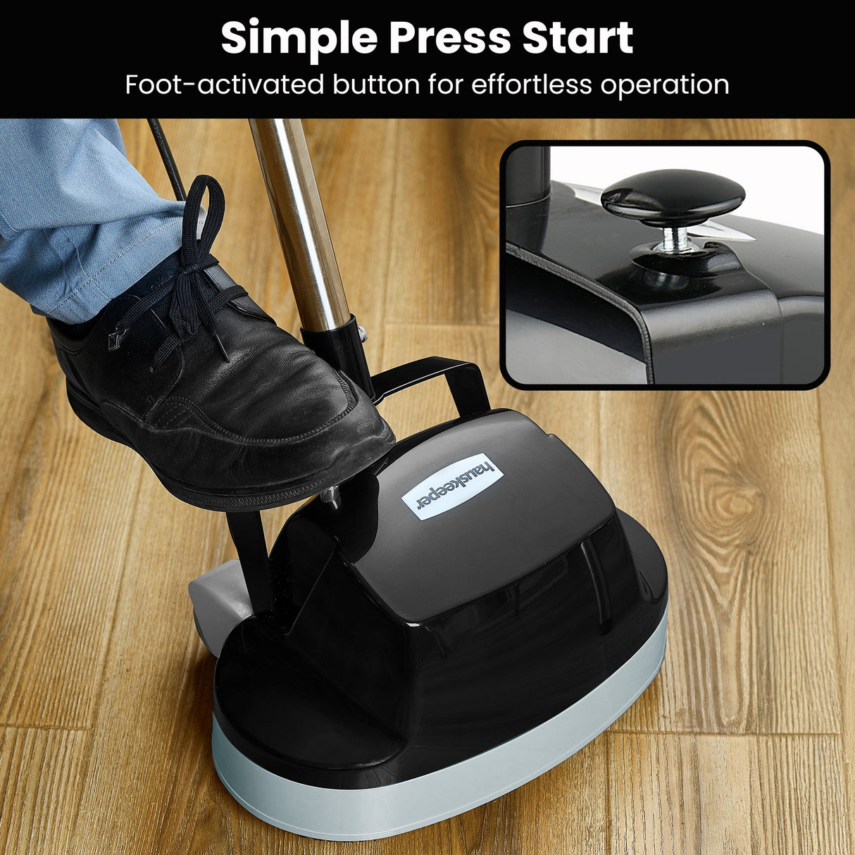 Hauskeeper GEN2 5 in 1 Electric Floor Polisher 6M Power Cable Timber Hard Waxer Buffer Cleaner