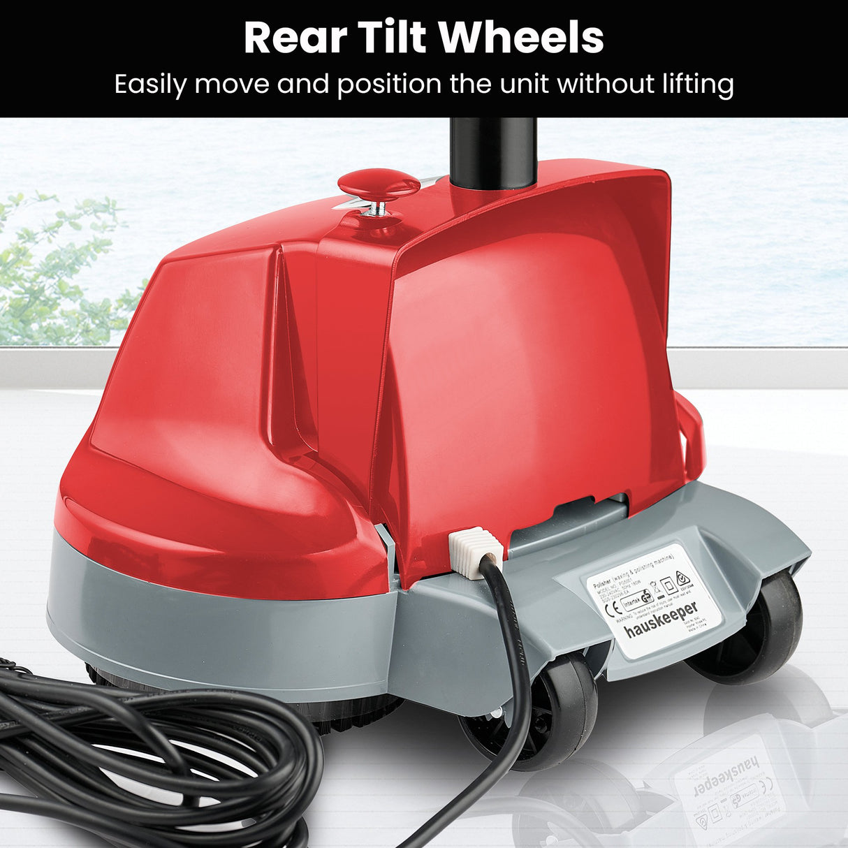 Hauskeeper 5 in 1 Electric 240V Floor Polisher w/ 6M Power Cable Timber Hard Waxer Buffer Clean