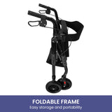 Orthonica Foldable Mobility Steel Rollator 136kg Max Capacity Black - Extra Image