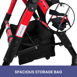 Orthonica Foldable Mobility Steel Rollator 136kg Max Capacity Red - Extra Image