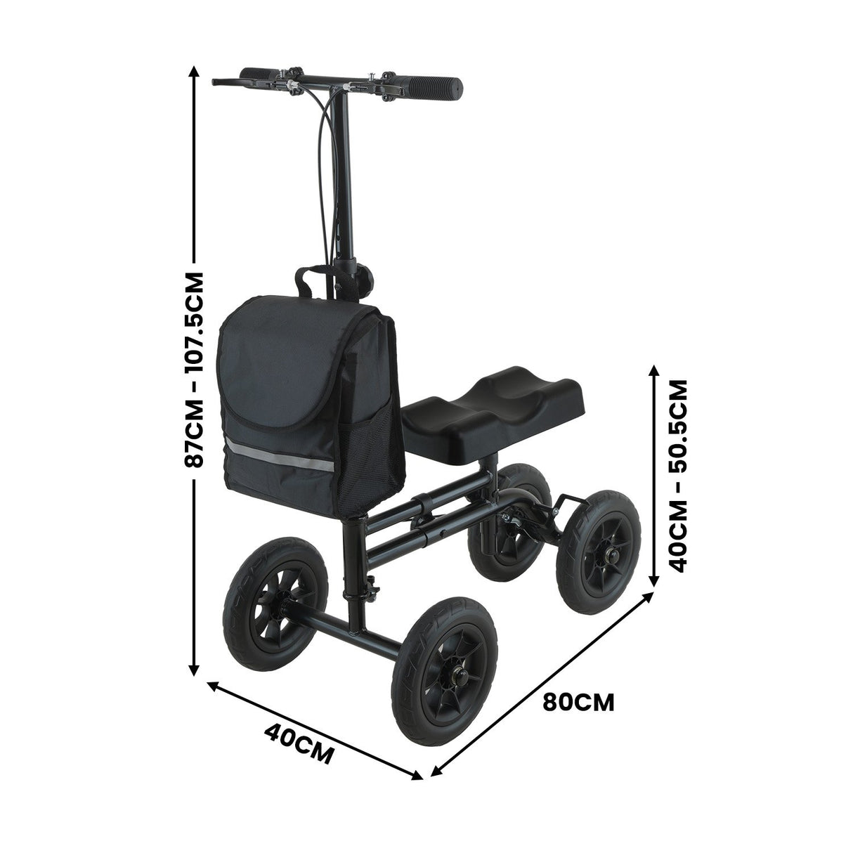Orthonica Foldable Steel Mobility Knee Scooter Walker