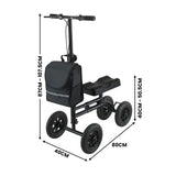 Orthonica Foldable Steel Mobility Knee Scooter Walker - Top-Down View