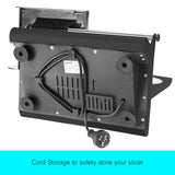 200W  Pronti Deli and Food Electric Meat Slicer Blades Processor Black - Rear View