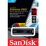 SanDisk 128GB Extreme PRO USB 3.2 Solid State Flash Drive (SDCZ880-128G) - 45-Degree Angle