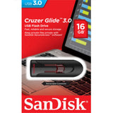 SANDISK SDCZ600-016G 16GB CZ600 CRUZER GLIDE USB 3.0 VERSION - Front View