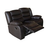 3+2+1 Seater Recliner Sofa In Faux Leather Lounge Couch in Black - Rear View