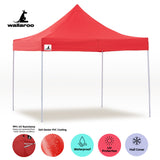 Wallaroo 3x3 PopUp Red Gazebo Marquee Outdoor Tent - Close-Up Angle