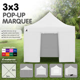 Wallaroo 3x3 PopUp White Gazebo Marquee Outdoor Tent - Front View