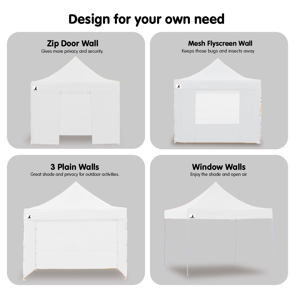 Wallaroo 3x3 PopUp White Gazebo Marquee Outdoor Tent