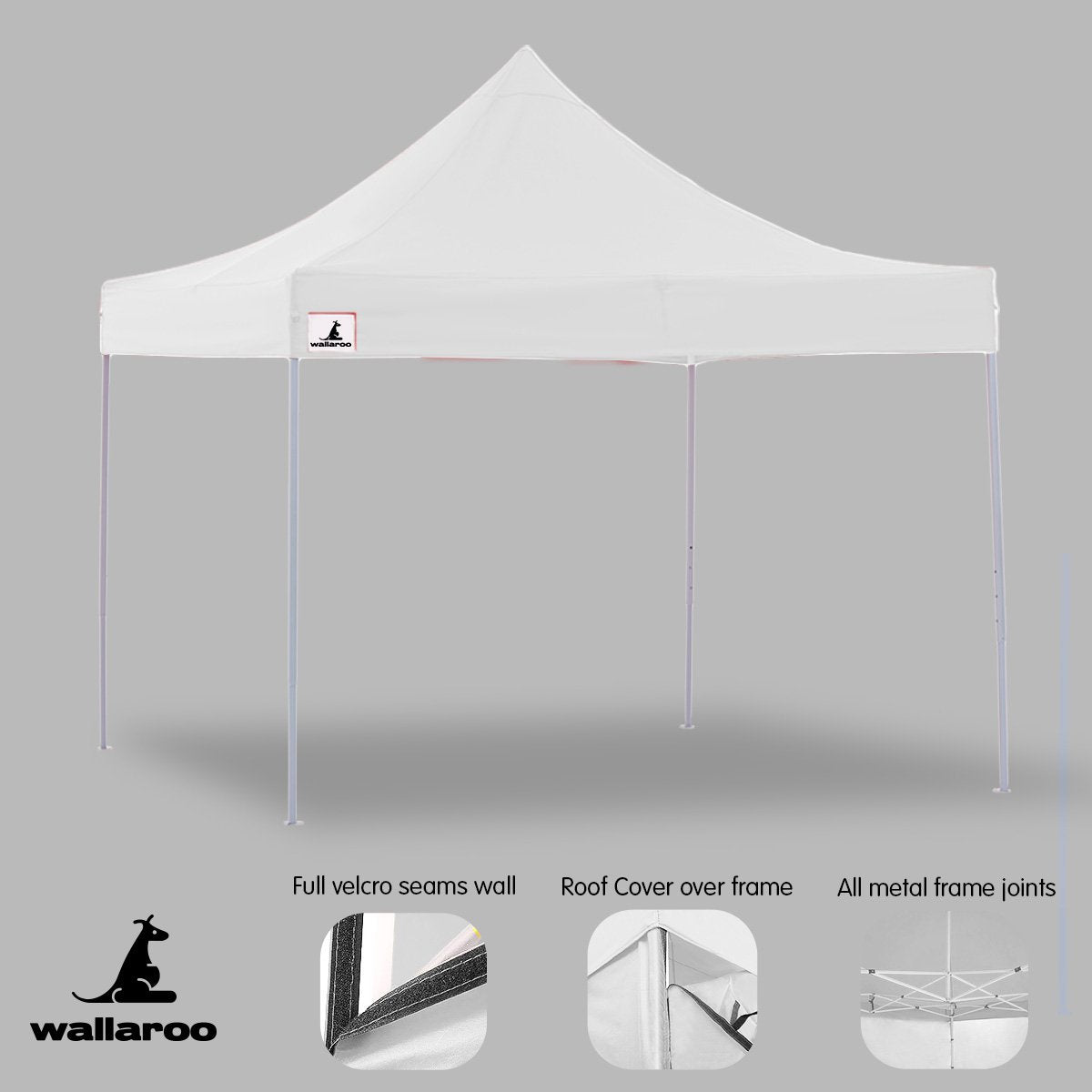 Wallaroo 3x3 PopUp White Gazebo Marquee Outdoor Tent