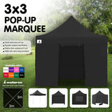 Wallaroo 3x3 PopUp Black Gazebo Marquee Outdoor Tent - Front View