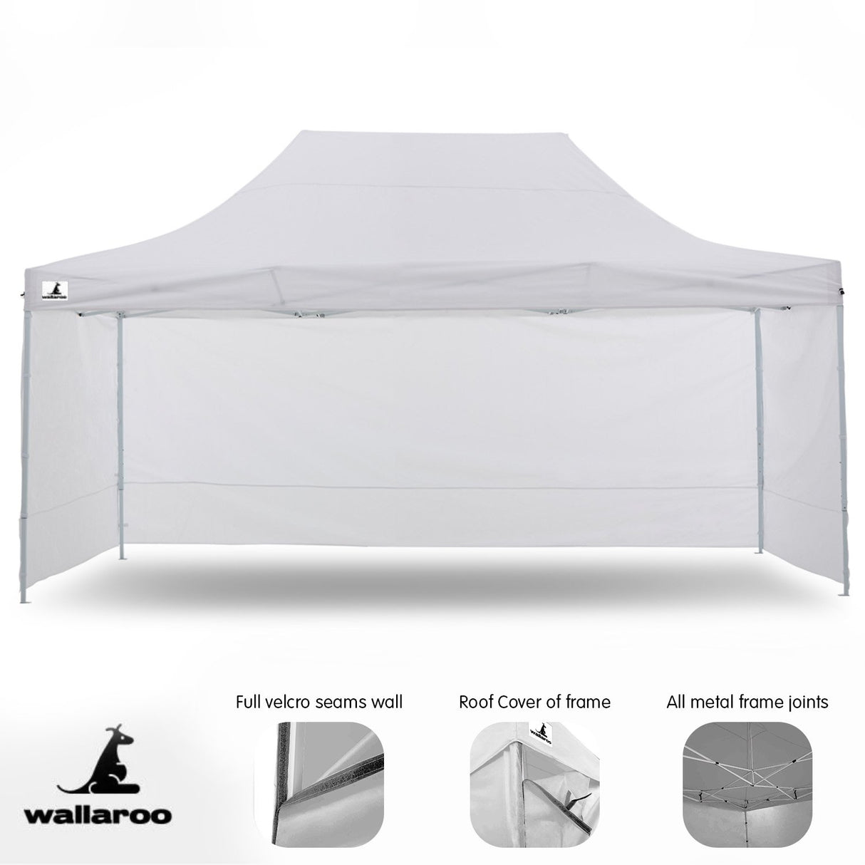 Gazebo Tent Marquee 3x4.5m PopUp Outdoor Wallaroo White