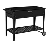 Wallaroo Garden Bed Raised 108.5 x 50.5 x 80cm Galvanized Steel Black - Front View
