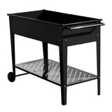 Wallaroo Garden Bed Raised 108.5 x 50.5 x 80cm Galvanized Steel Black - Side View