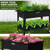 Wallaroo Garden Bed Raised 108.5 x 50.5 x 80cm Galvanized Steel Black - Top-Down View