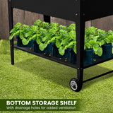 Wallaroo Garden Bed Raised 108.5 x 50.5 x 80cm Galvanized Steel Black - Rear View
