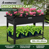 Wallaroo Garden Bed Raised 108.5 x 50.5 x 80cm Galvanized Steel Black - Extra Image